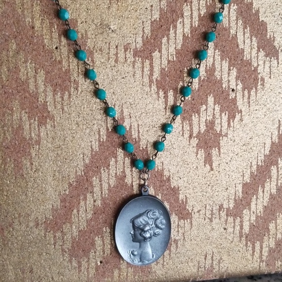 Pewter rosary vintage necklace - Picture 2 of 6